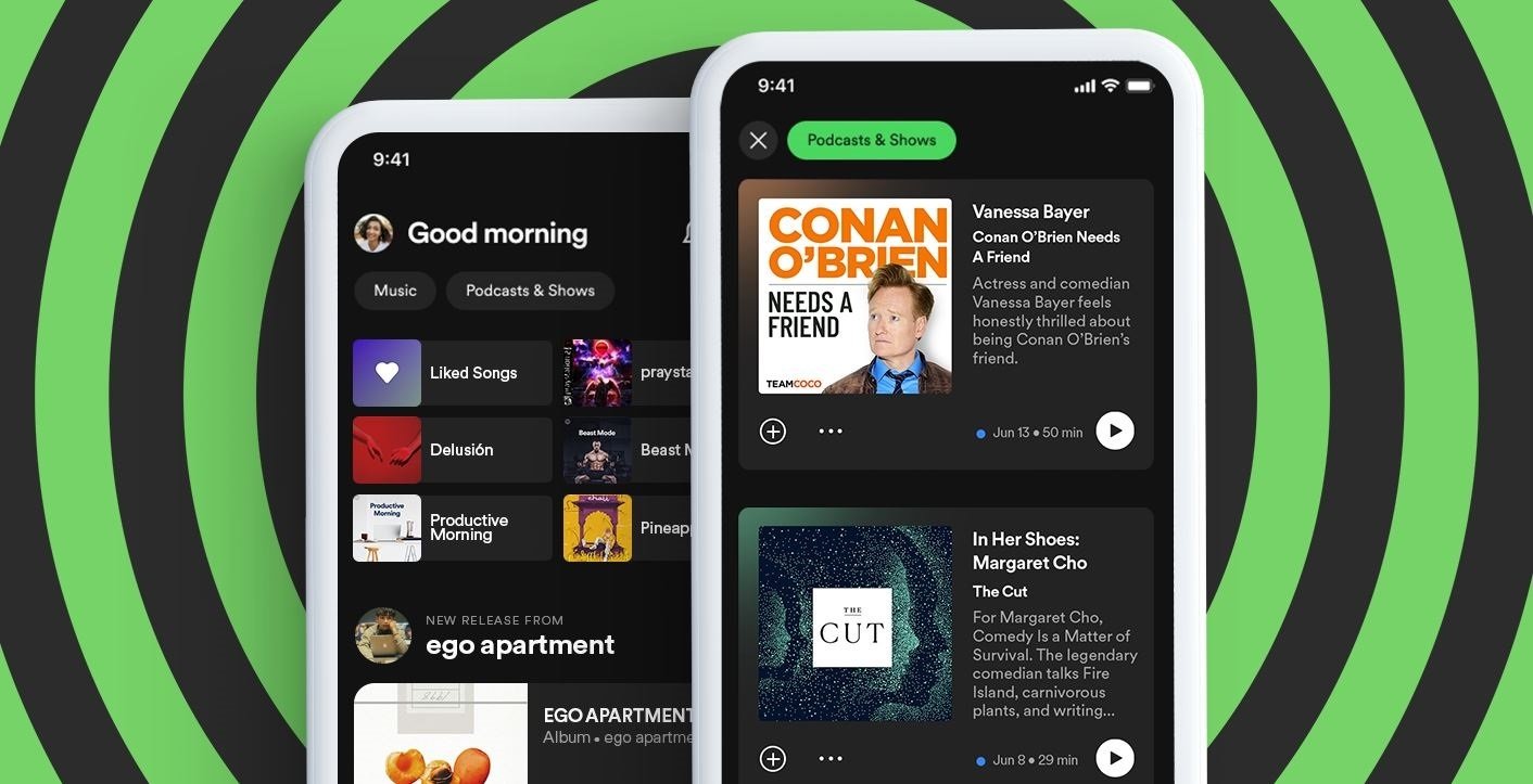 Spotify rediseña su interfaz para separar los contenidos musicales de los pódcast